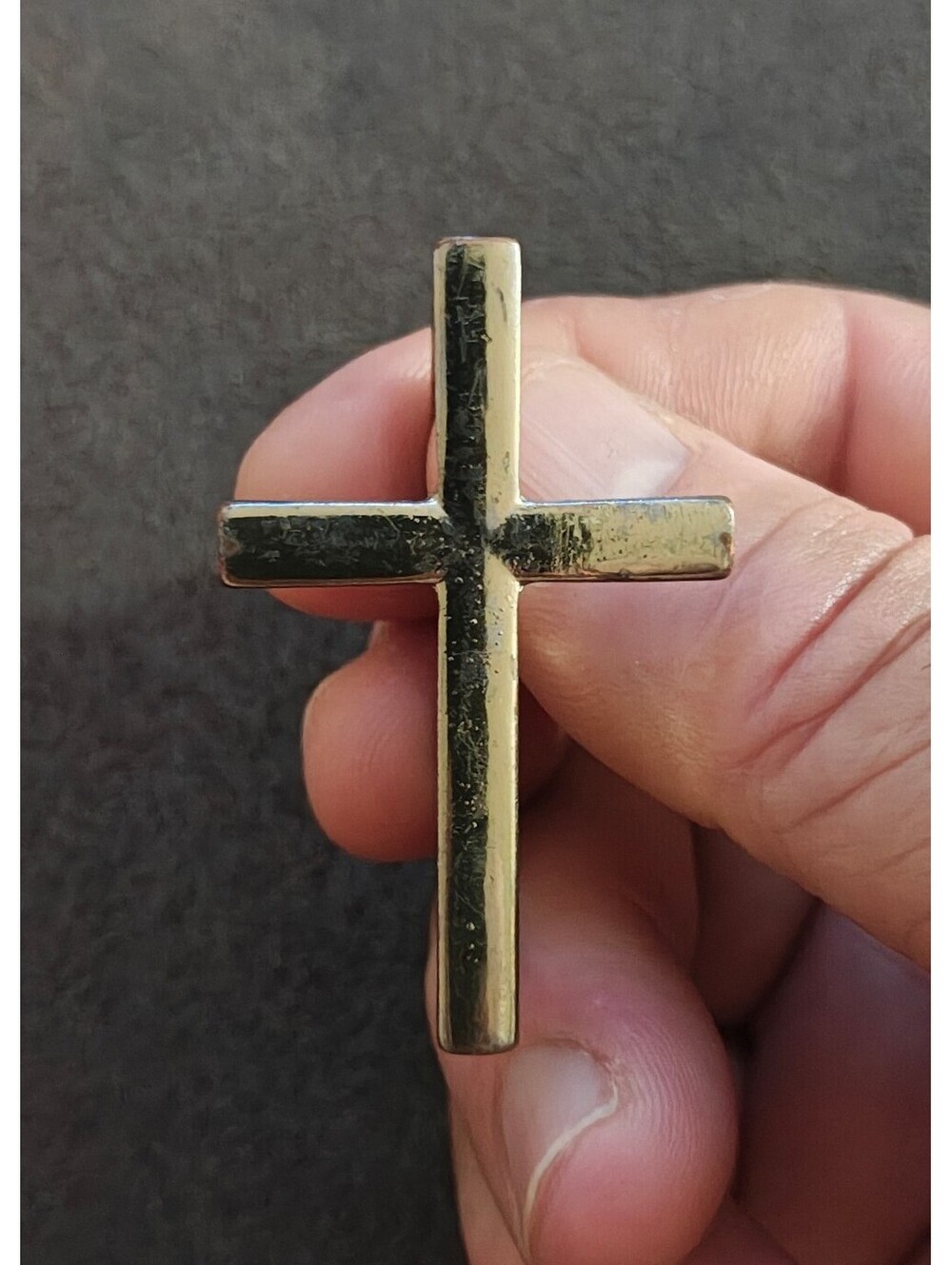 Gold Tone Double Finger Cross Ring